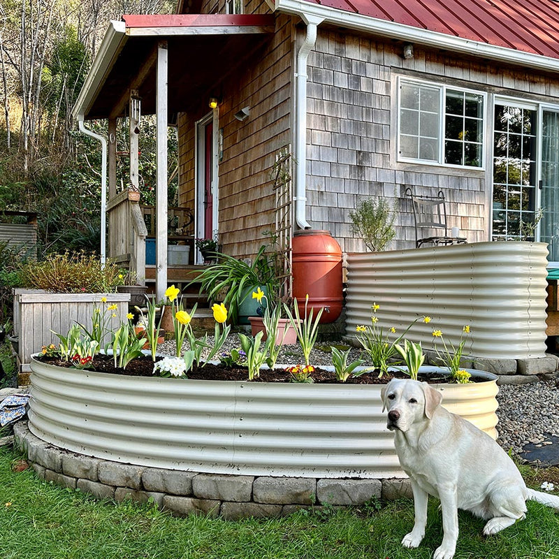 YoYoBloom 17" Tall New Moon Metal Raised Garden Bed | Knee-High Design