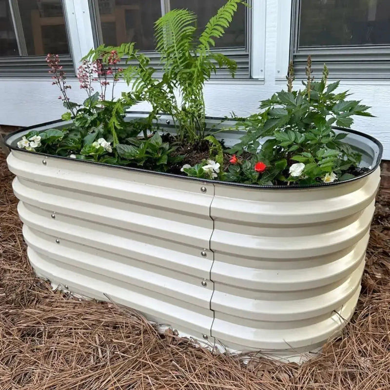 YoYoBloom 17" Tall 3.5' x 2' Metal Raised Garden Bed (2-in-1) | Upgrade 2.0 Knee-High Design