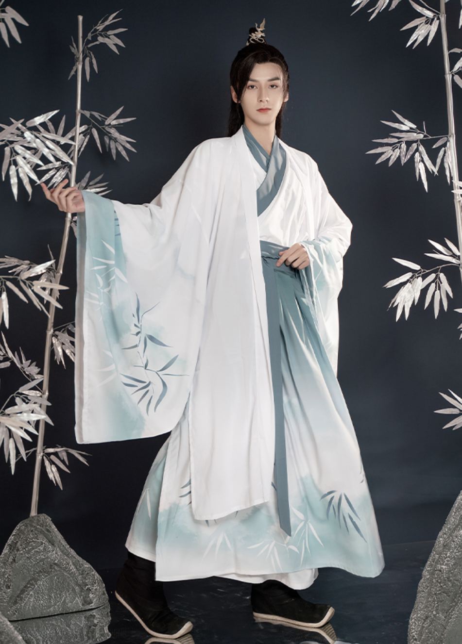 Wei Jin Wuxia Style Qiyao Ruqun - Bamboo Rhyme 竹韵