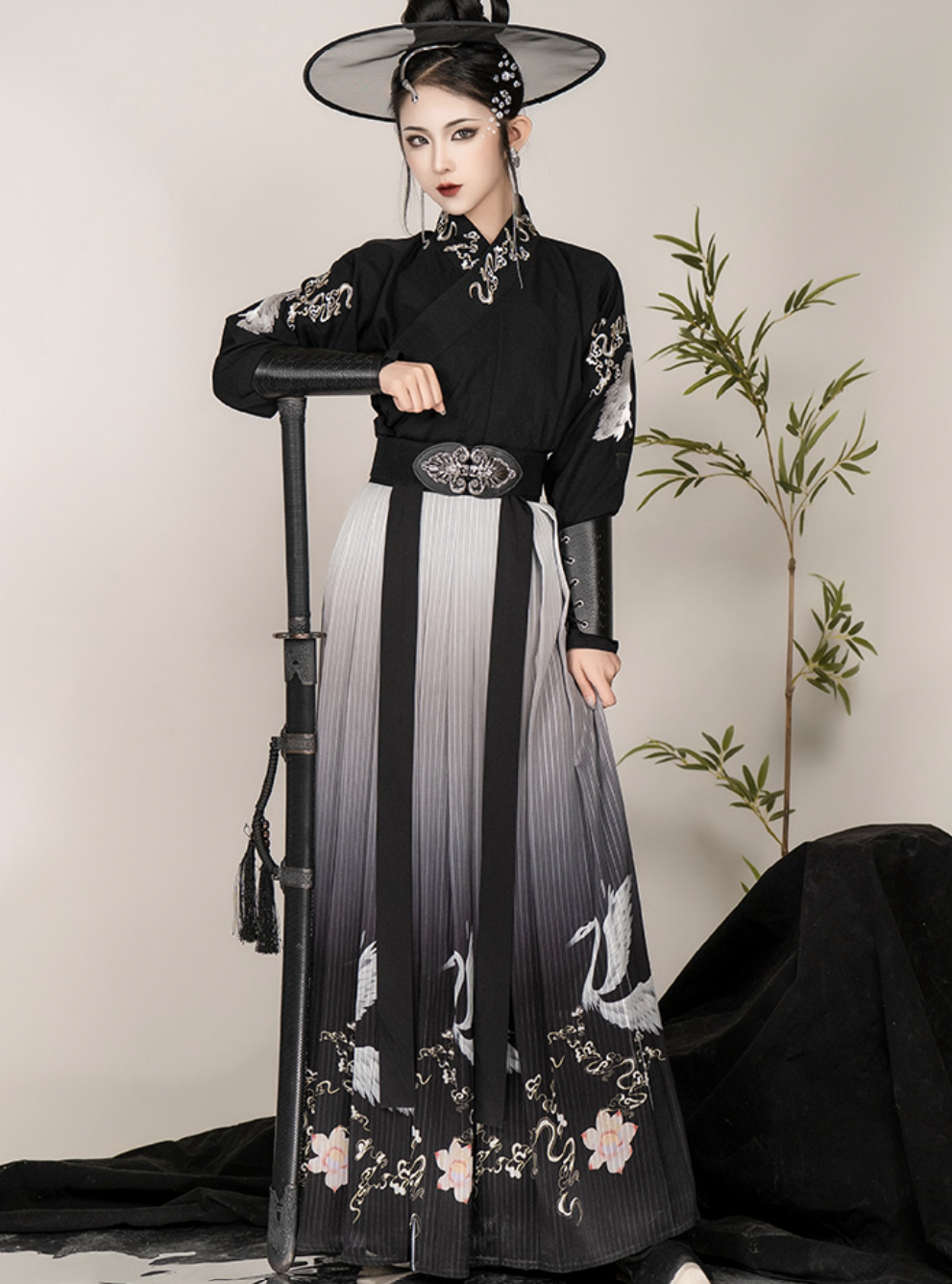 Wei Jin Wuxia Style Qiyao Ruqun - Immortal Crane 鹤骨