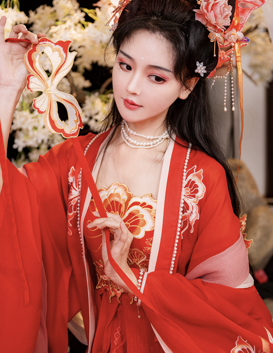 The Tang Dynasty Wedding, Bridal Gown, Blooming Lotus