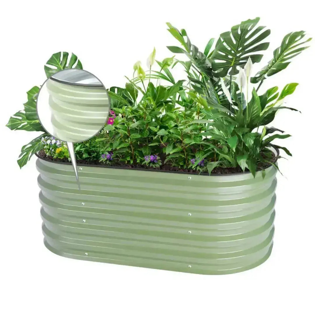 YoYoBloom 17" Tall 3.5' x 2' Metal Raised Garden Bed (2-in-1) | Upgrade 2.0 Knee-High Design