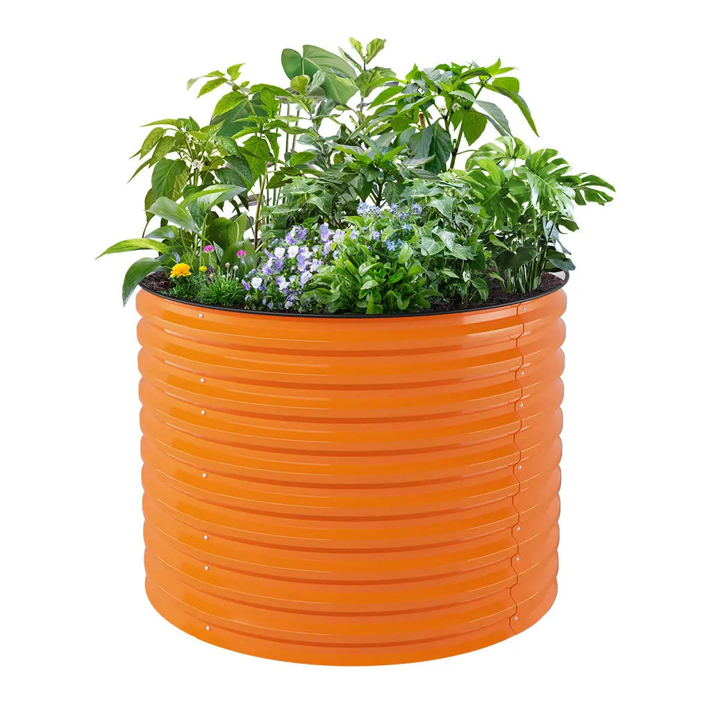 YoYoBloom 32" Tall 42" Round Metal Raised Garden Bed | Upgrade 2.0 Waist-High Design