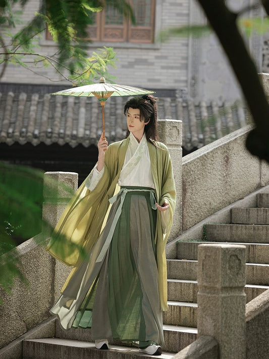 Wei Jin Wuxia Style Qiyao Ruqun - Jade 青玉