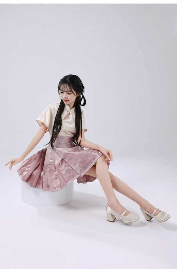 Ming Dynasty Modern Hanfu, Mamianqun, Scenic Tower 多景楼