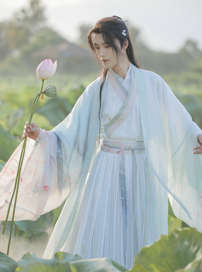 Wei Jin Wuxia Style Qiyao Ruqun - Cloud Pavilion 琼花云归