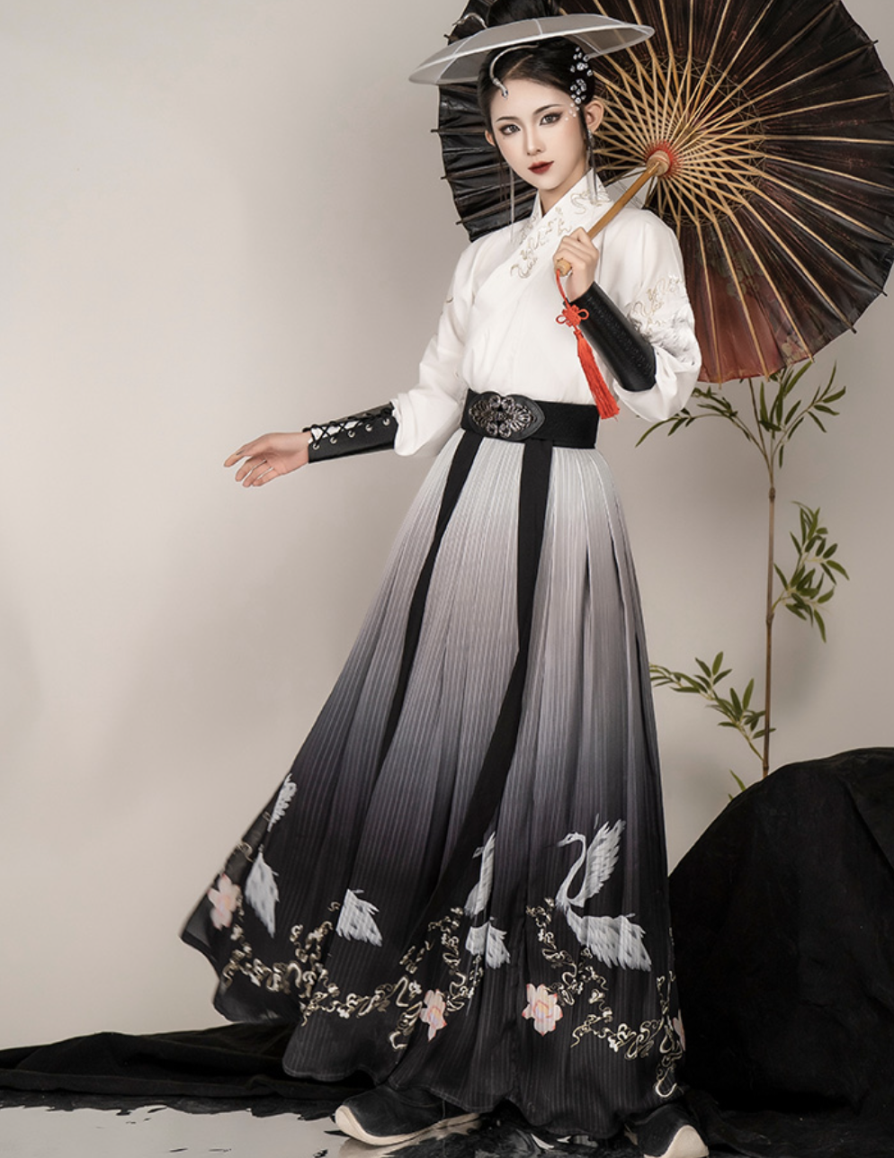 Wei Jin Wuxia Style Qiyao Ruqun - Immortal Crane 鹤骨