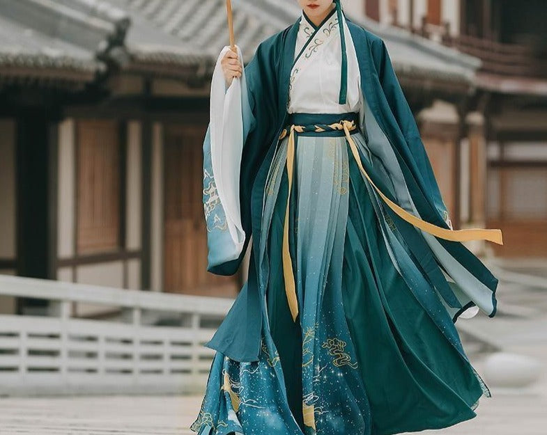 Wei Jin Wuxia Style Qiyao Ruqun - Cold Sand 流砂冷