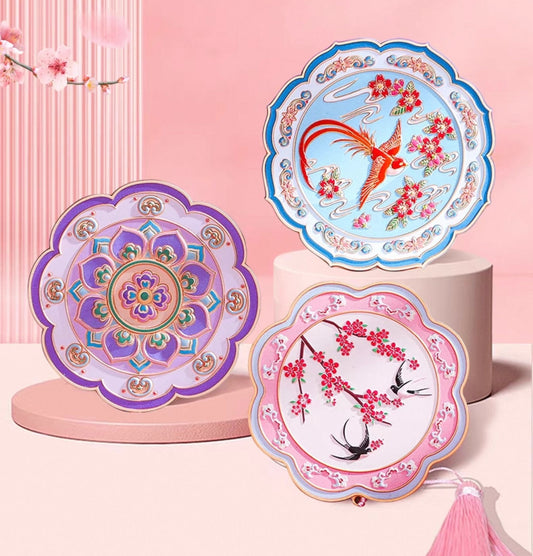 Birds and Flowers Pocket Mirror