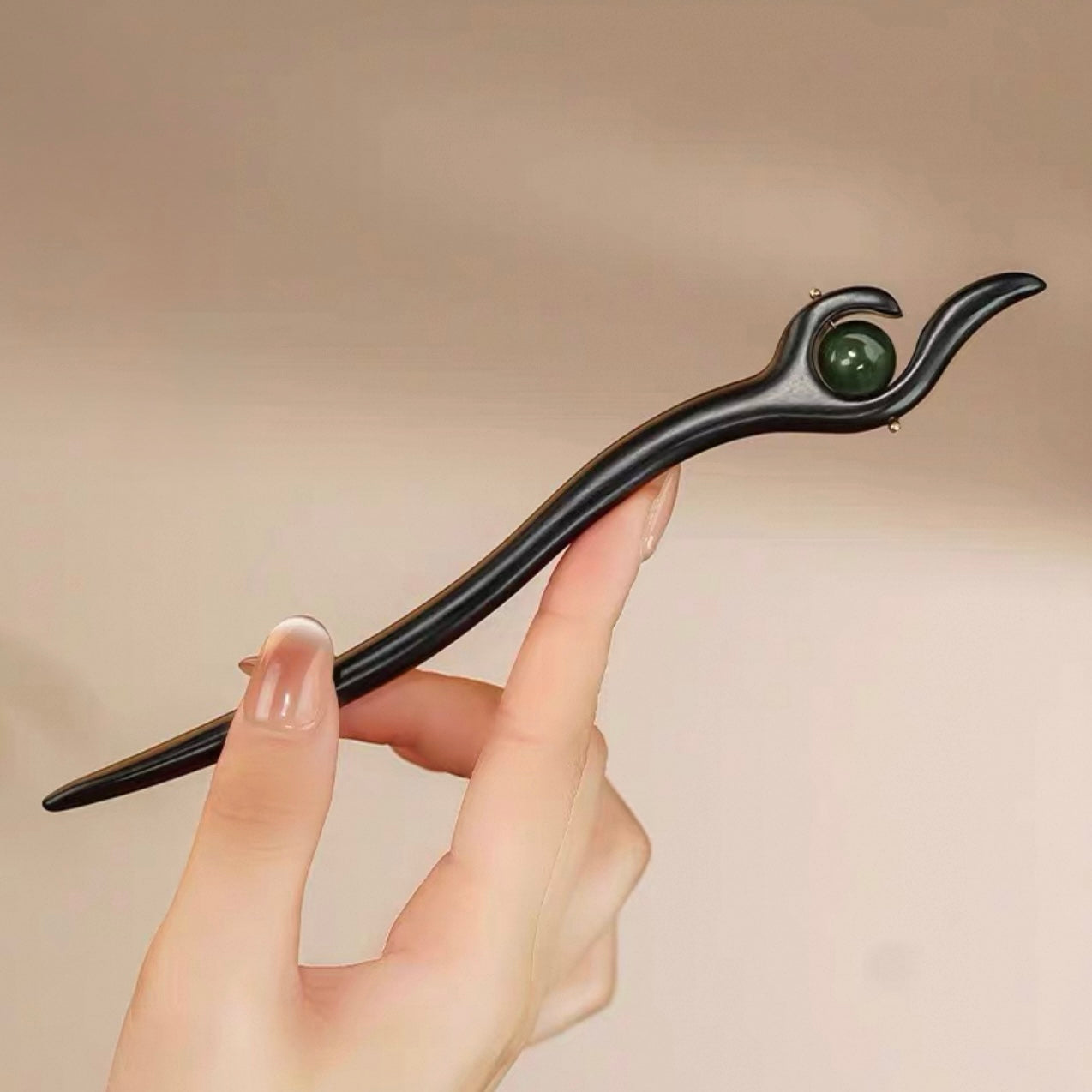 Ebony Hair Stick: Emerald