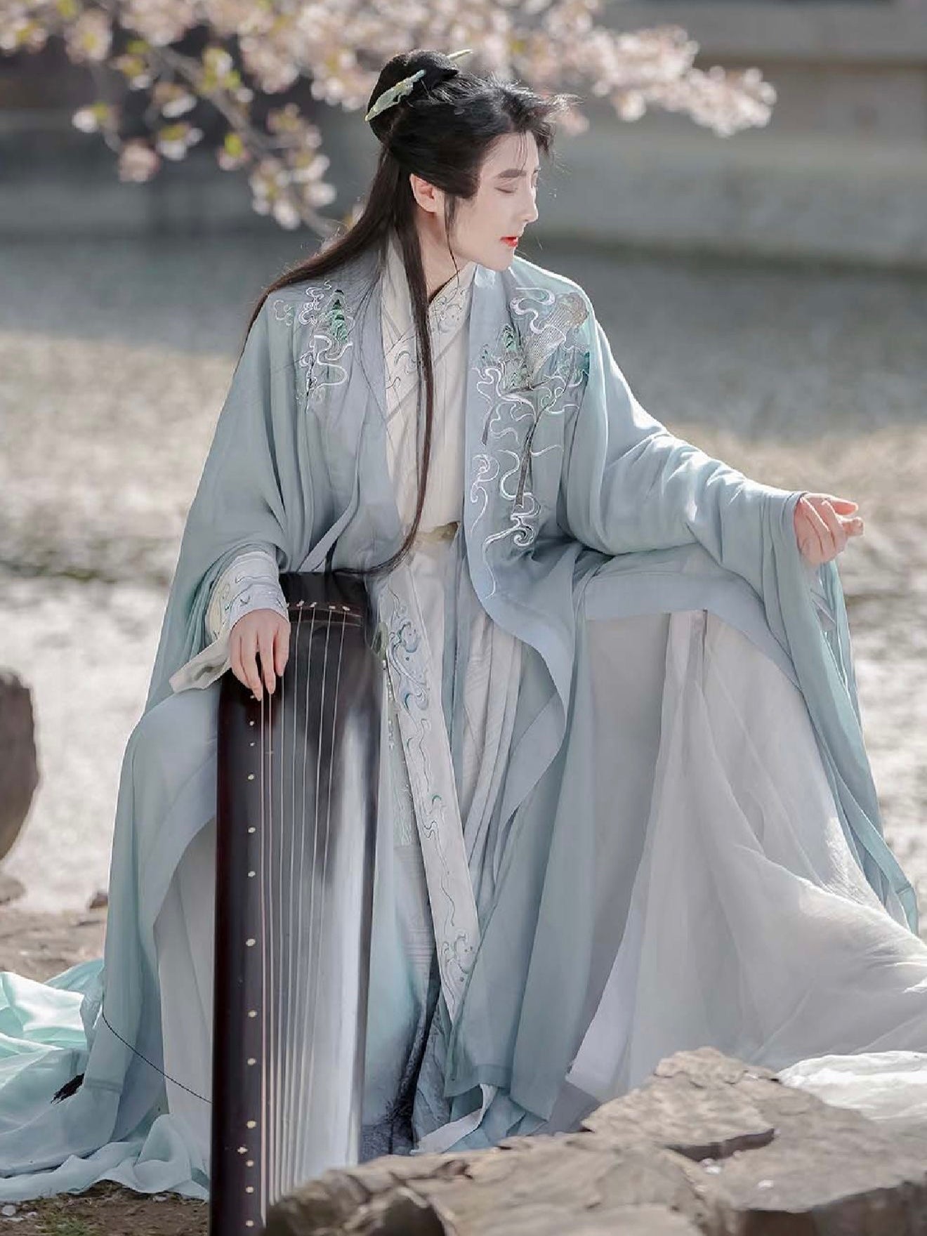 Wei Jin Xianxia Style Qiyao Ruqun - Zither 高山流水 (Preorder)