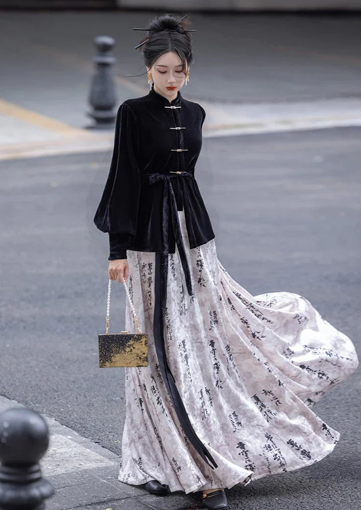 Letters Modern Hanfu Chinese Style Matching Set