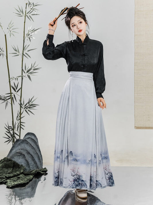 Ming Dynasty Modern Hanfu, Mamianqun, Lila (Preorder)