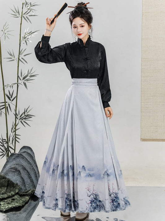 Ming Dynasty Modern Hanfu, Mamianqun, Lila (Preorder)