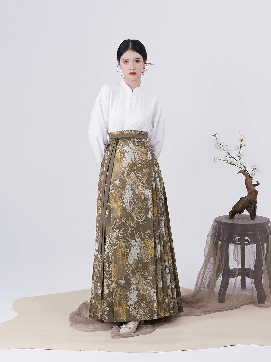 Ming Dynasty Modern Hanfu, Mamianqun, Willow (Preorder)
