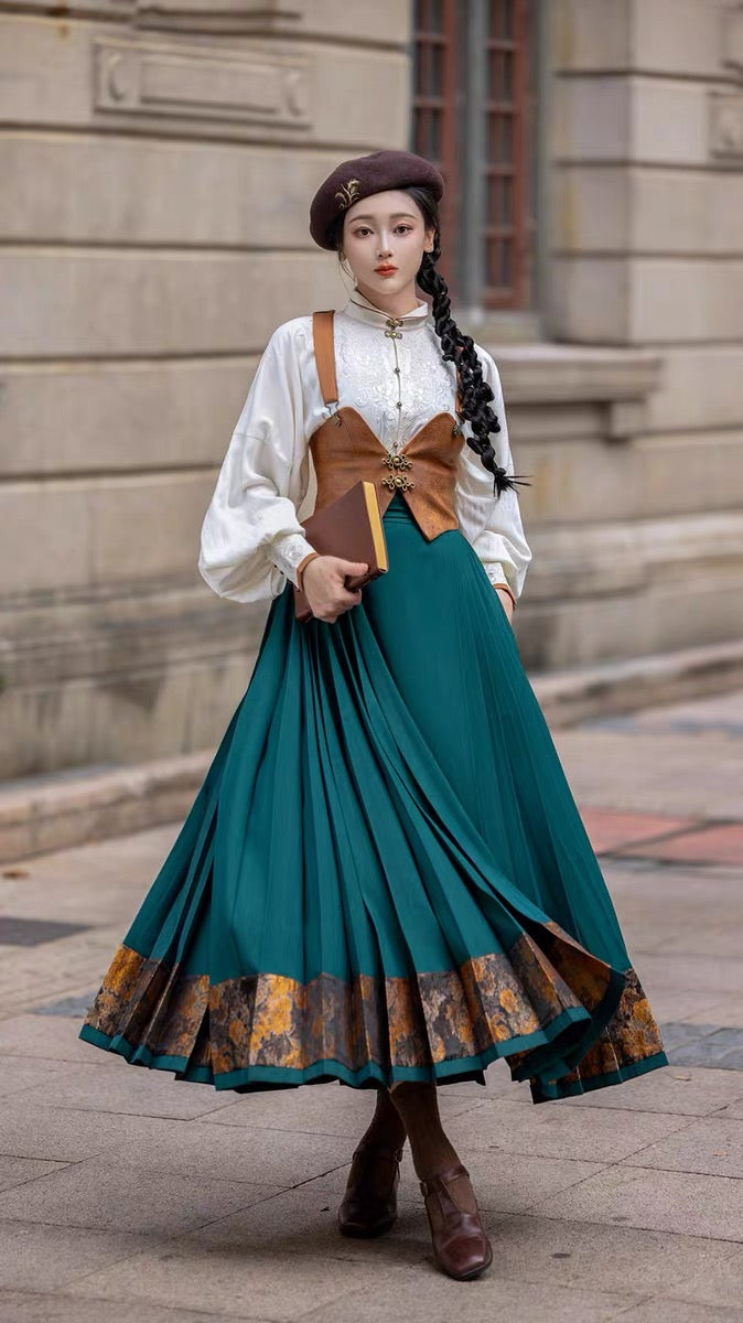 Ming Dynasty Modern Hanfu, Mamianqun, Musician (Preorder)