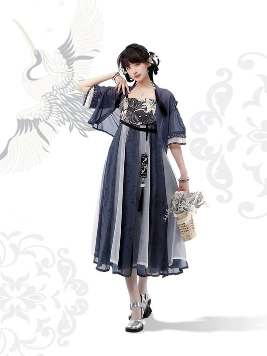 Soaring Crane Modern Tang Style Hanfu