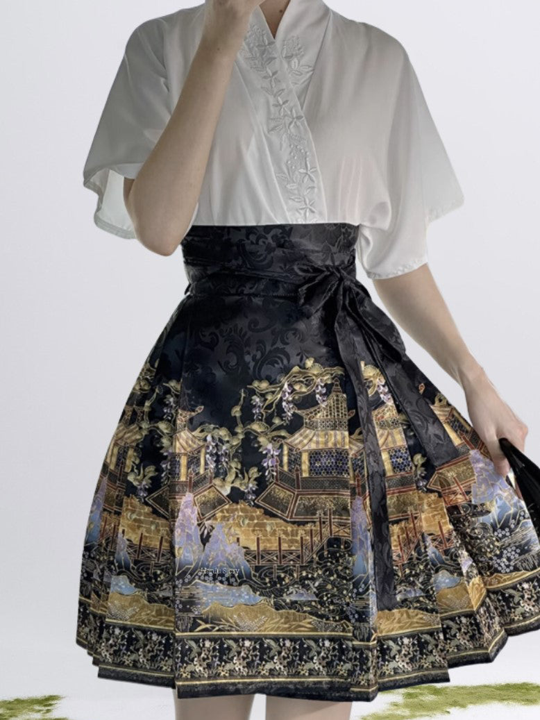 Ming Dynasty Modern Hanfu, Mamianqun, Palace