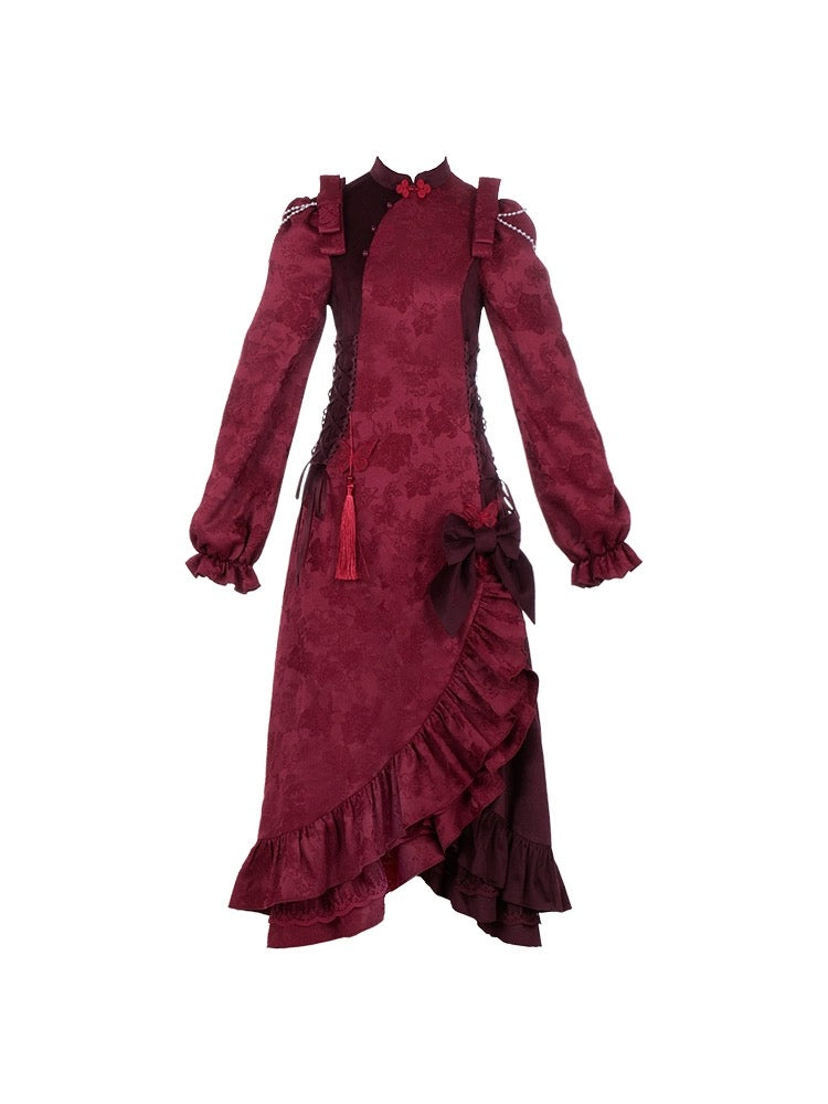 Qi Lolita Cheongsam Inspired Festive Costume, Rosetta (Preorder)