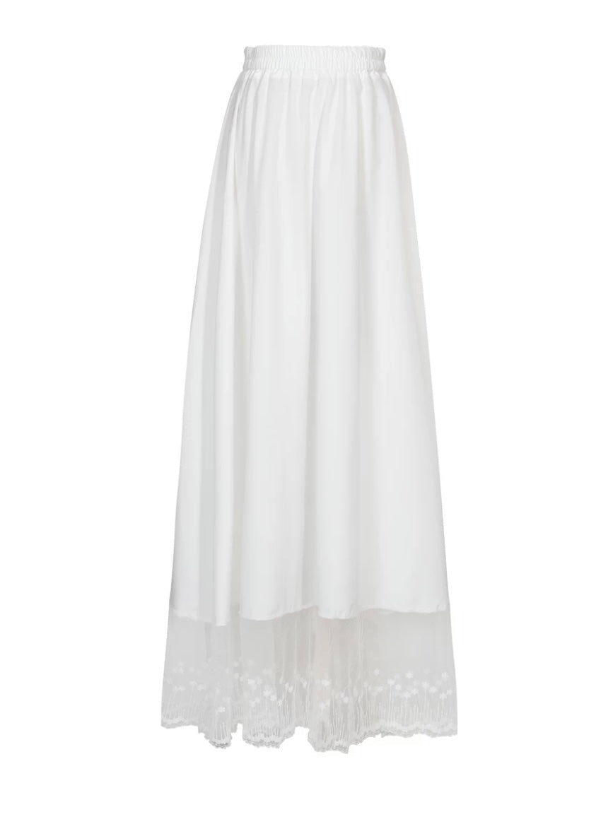 Traditional Hanfu Inner Skirt with Lace