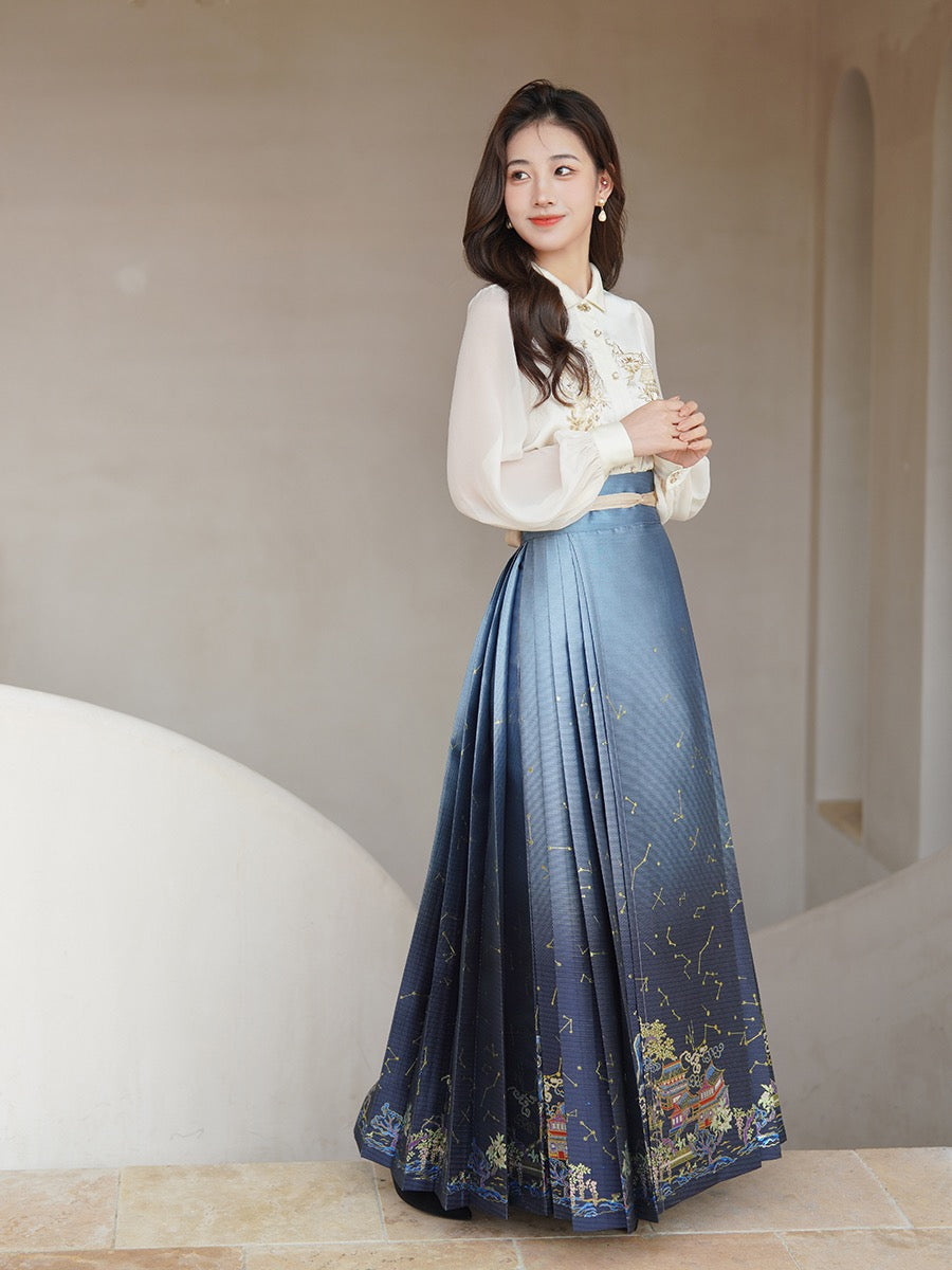 Ming Dynasty Modern Hanfu, Mamianqun, Starlight (Preorder)
