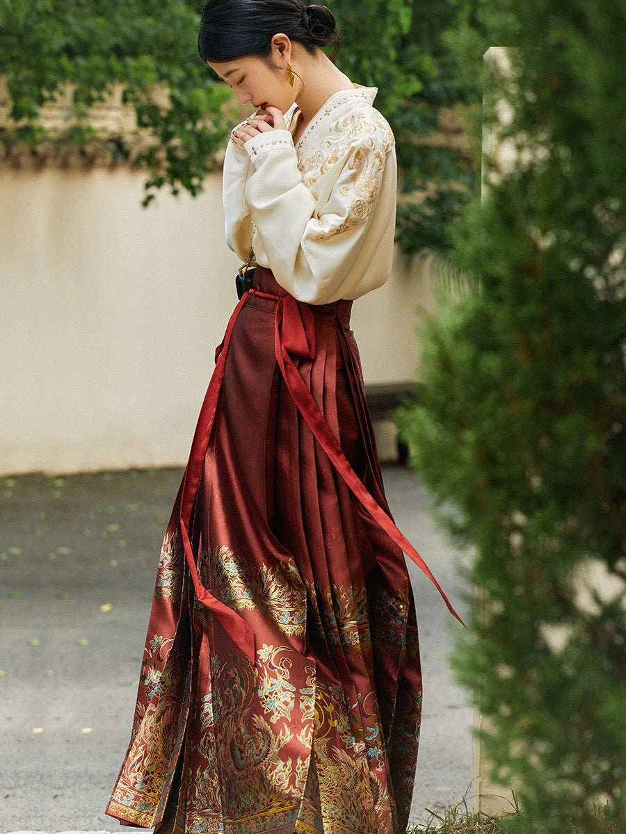 Ming Dynasty Modern Hanfu, Mamianqun, Tea Ceremony, Bridal, Dewspark (Preorder)