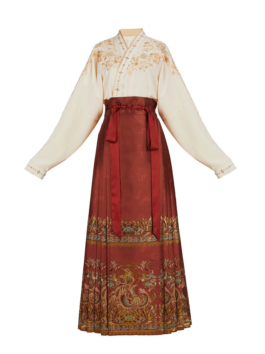 Ming Dynasty Modern Hanfu, Mamianqun, Tea Ceremony, Bridal, Dewspark (Preorder)