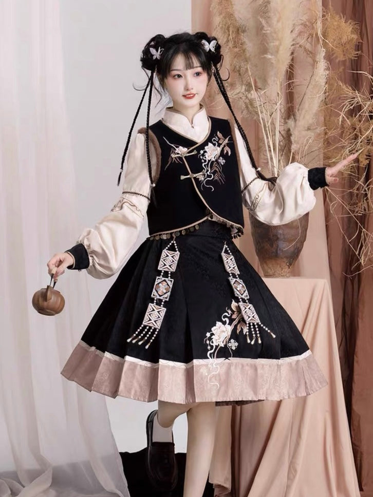 Qi Lolita Cheongsam Inspired, Morticia (Preorder)