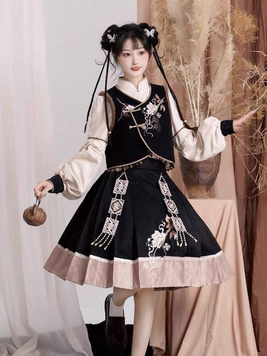Qi Lolita Cheongsam Inspired, Morticia (Preorder)