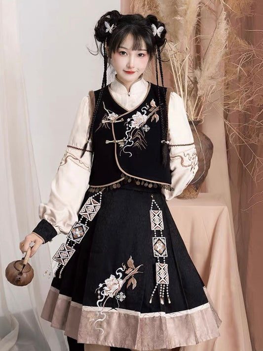 Qi Lolita Cheongsam Inspired, Morticia (Preorder)