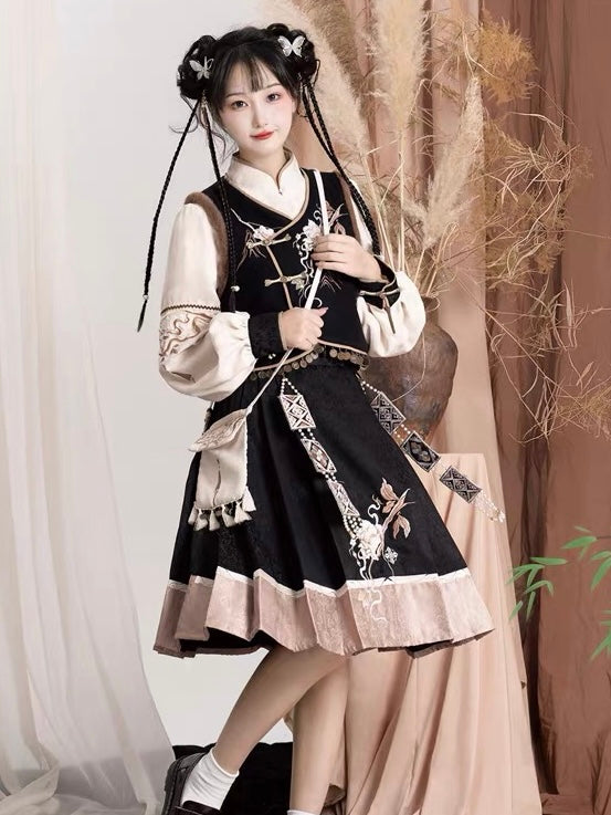 Qi Lolita Cheongsam Inspired, Morticia (Preorder)