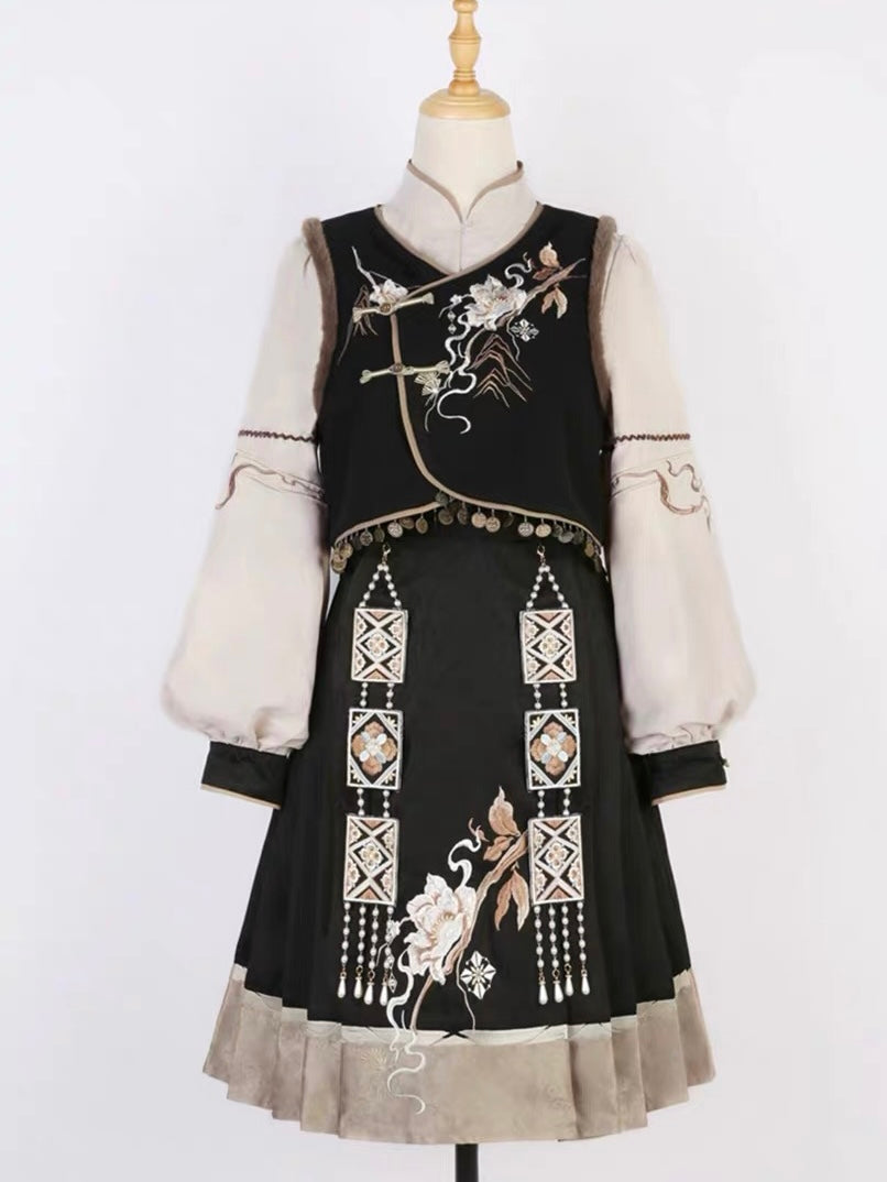 Qi Lolita Cheongsam Inspired, Morticia (Preorder)