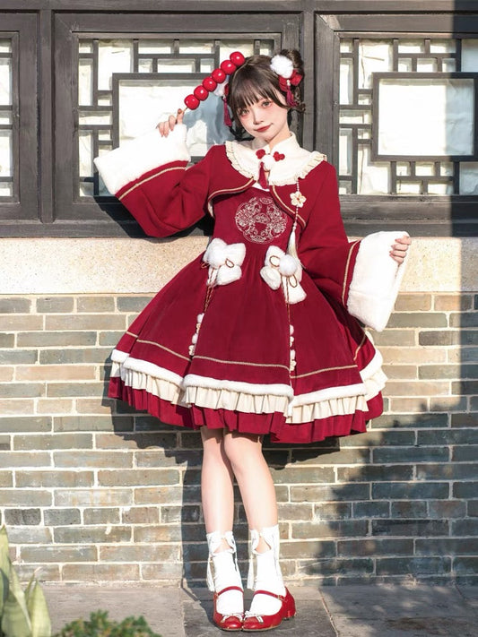 Qi Lolita Cheongsam Inspired Festive Costume, Phoenix (Preorder)