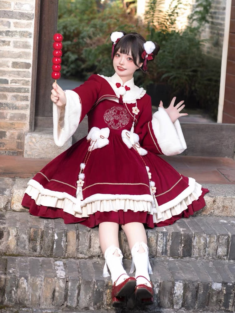 Qi Lolita Cheongsam Inspired Festive Costume, Phoenix (Preorder)