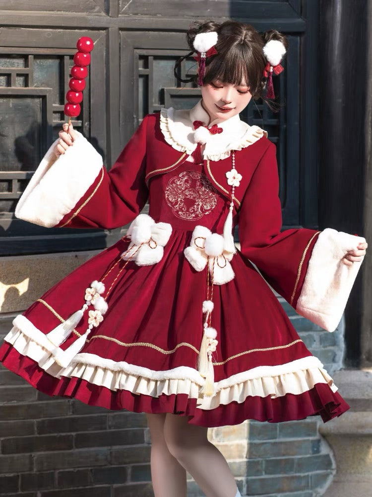 Qi Lolita Cheongsam Inspired Festive Costume, Phoenix (Preorder)