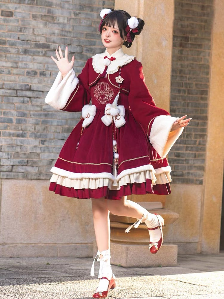 Qi Lolita Cheongsam Inspired Festive Costume, Phoenix (Preorder)