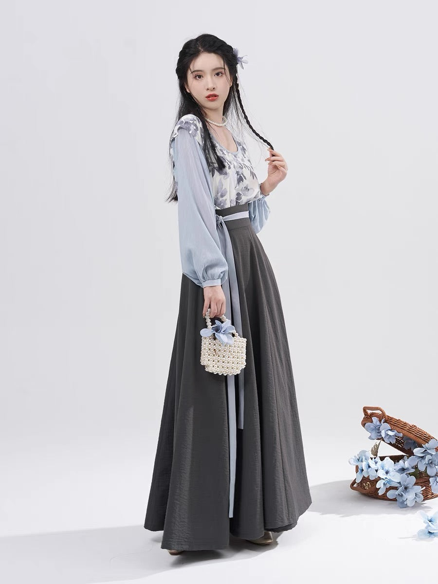 Jaylin Modern Hanfu Tang Style Square Collar Set