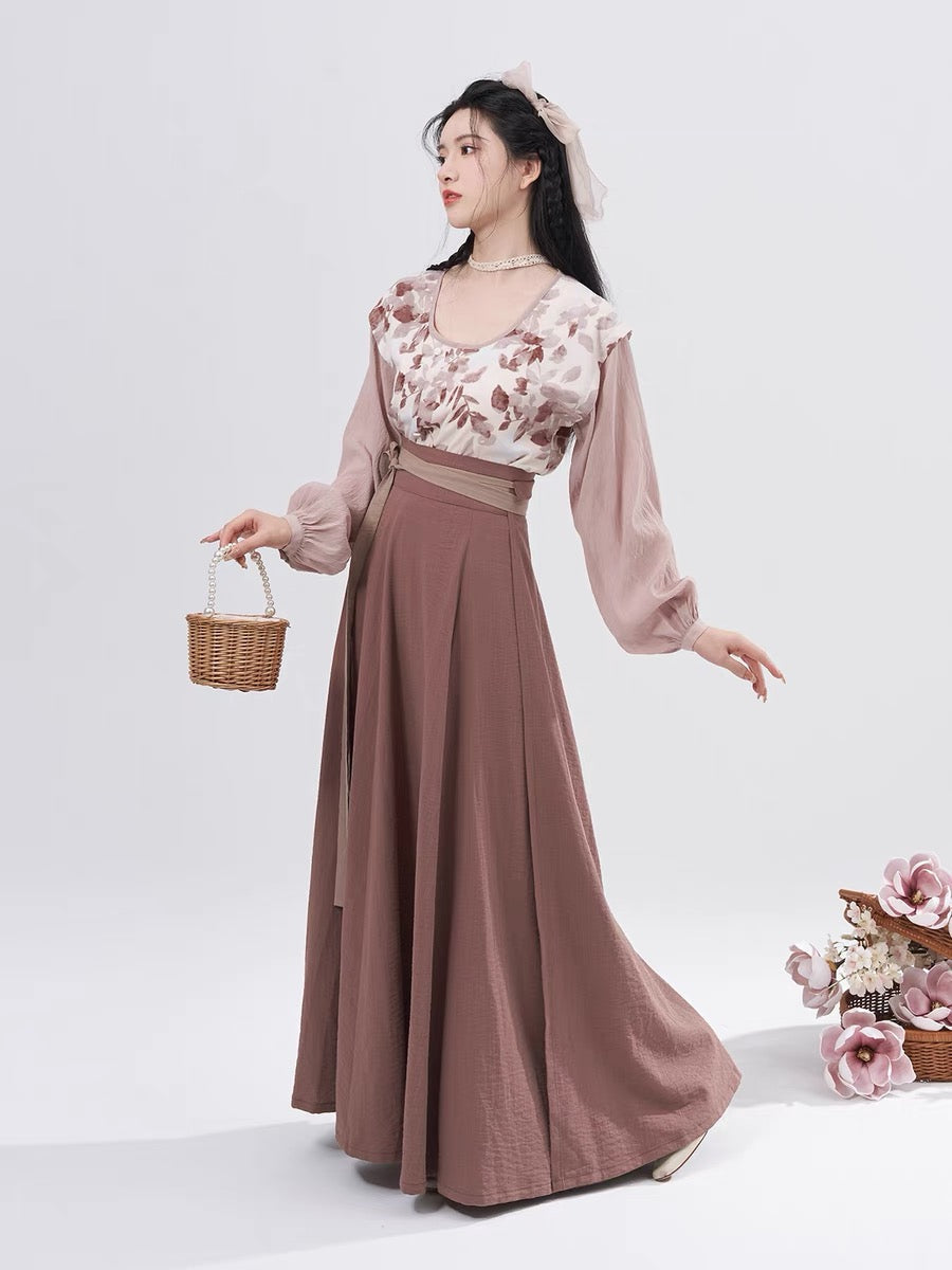 Jaylin Modern Hanfu Tang Style Square Collar Set