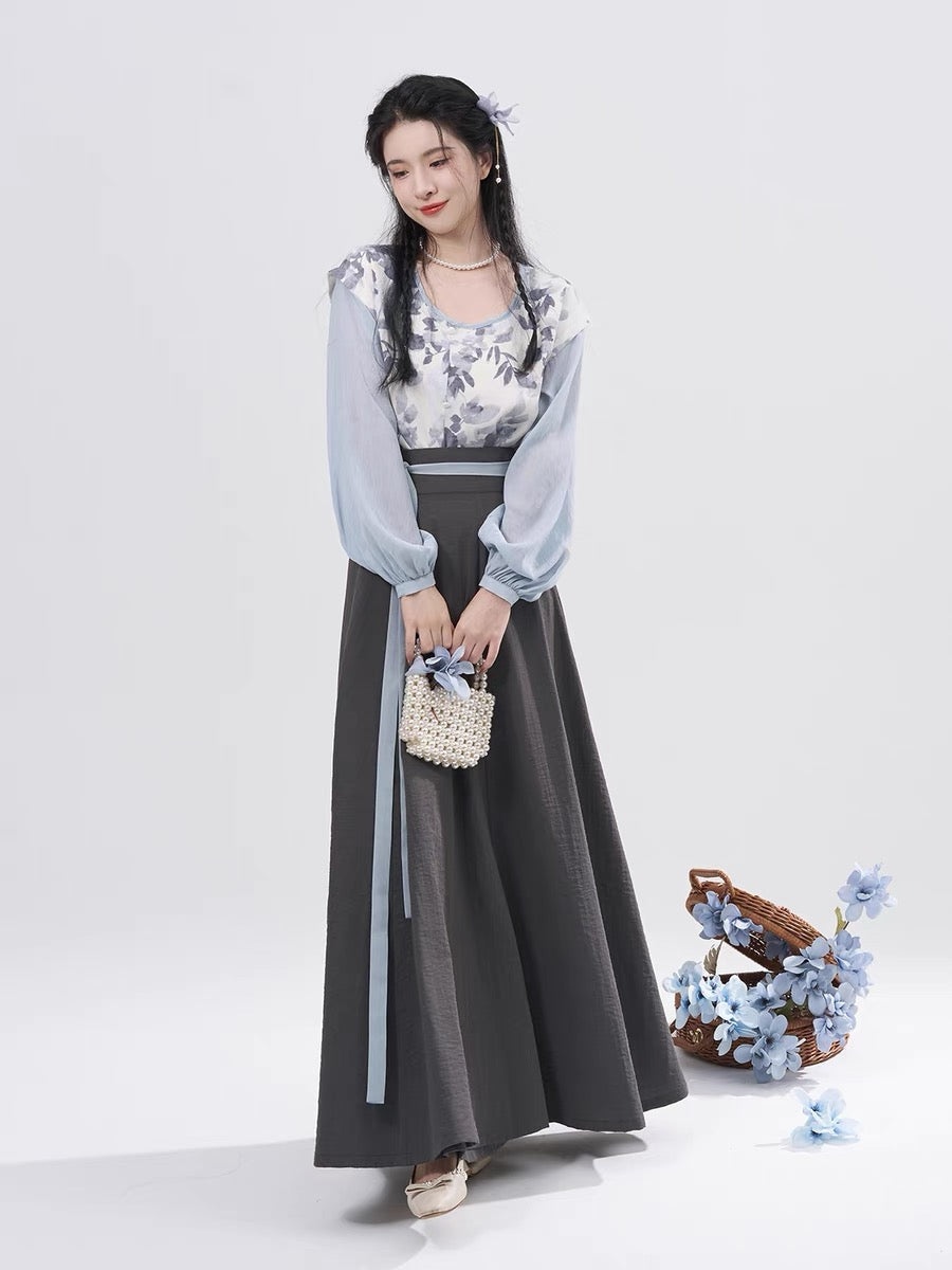 Jaylin Modern Hanfu Tang Style Square Collar Set