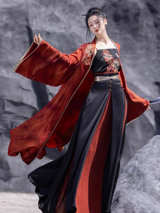 Vermilion Modern Hanfu Song Style Matching Set