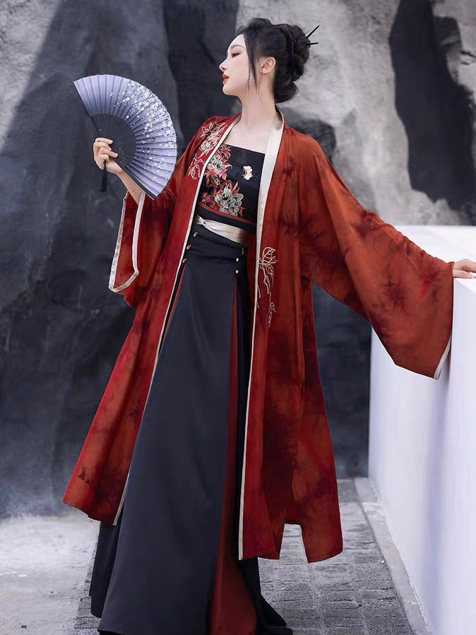 Vermilion Modern Hanfu Song Style Matching Set