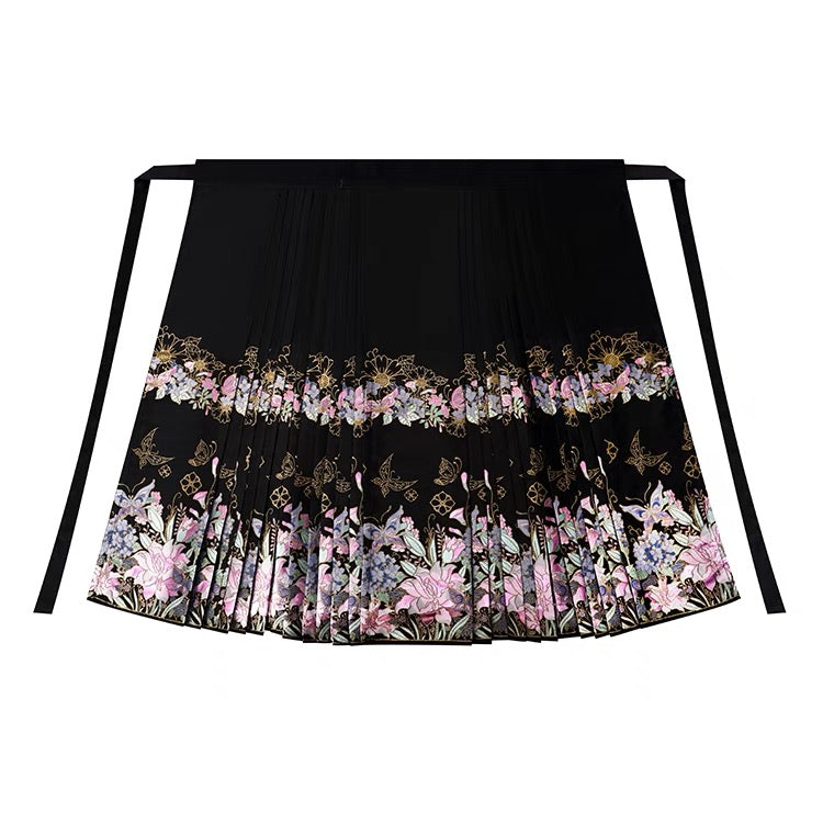Ming Dynasty Modern Hanfu, Mamianqun, Night Orchid (Preorder)