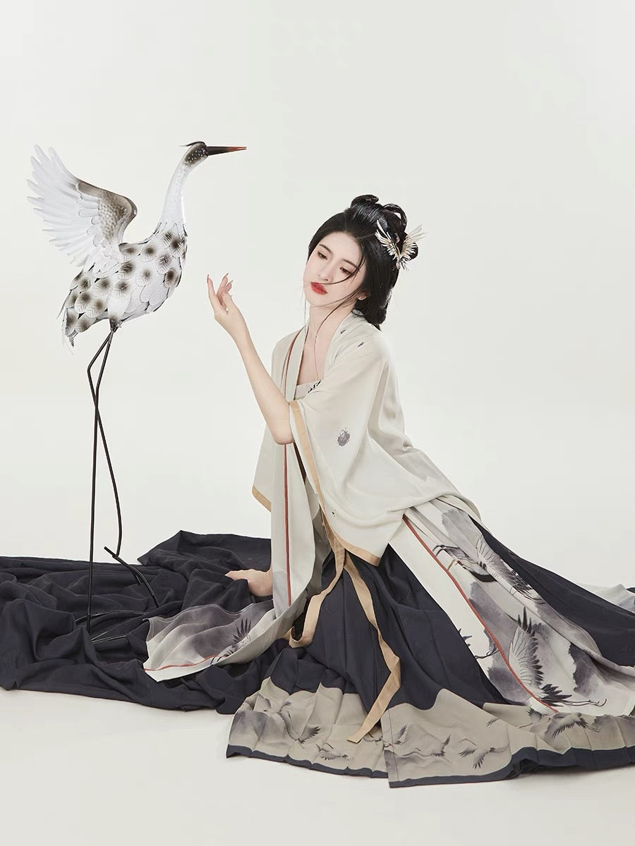 Song Dynasty Modern Hanfu, Qiyao Ruqun, Ivory (Preorder)
