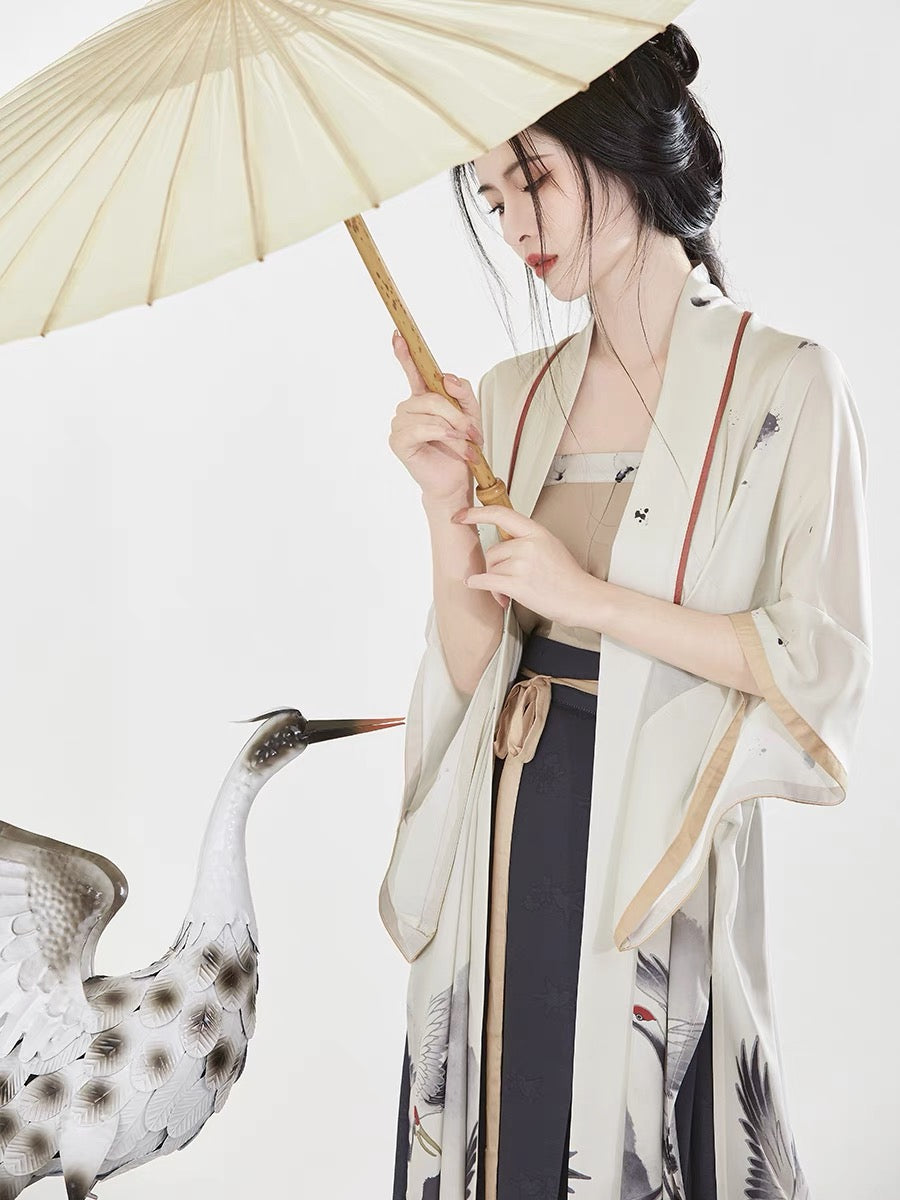 Song Dynasty Modern Hanfu, Qiyao Ruqun, Ivory (Preorder)