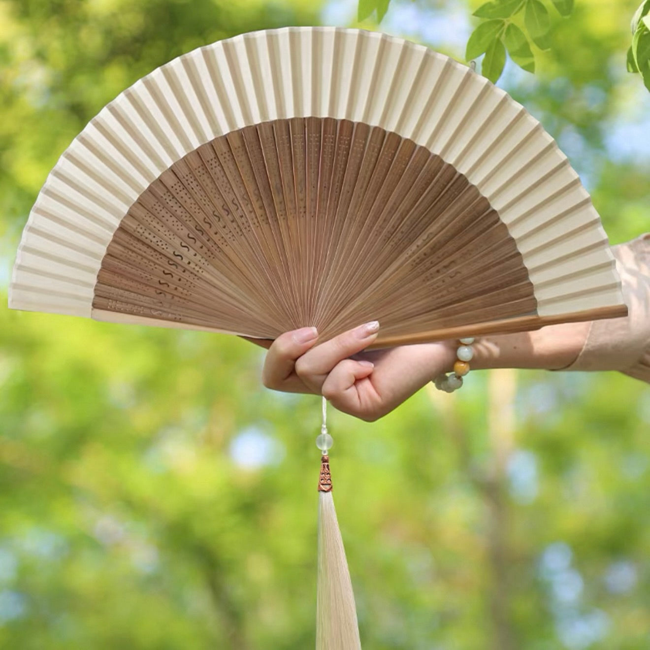 Birch Folding Fan