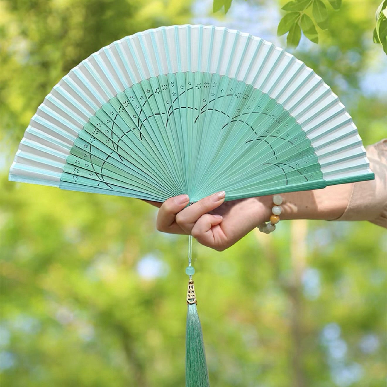 Mint Folding Fan