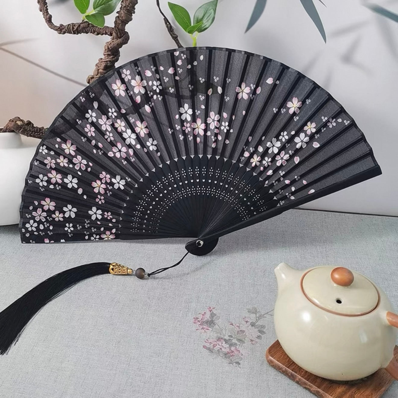 Night Blooms Folding Fan