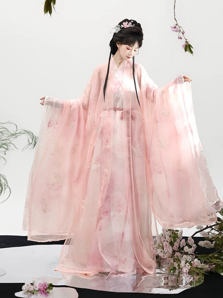 Butterfly Wind 粉黛蝶风 - Straight Hem Robe Ancient Costume