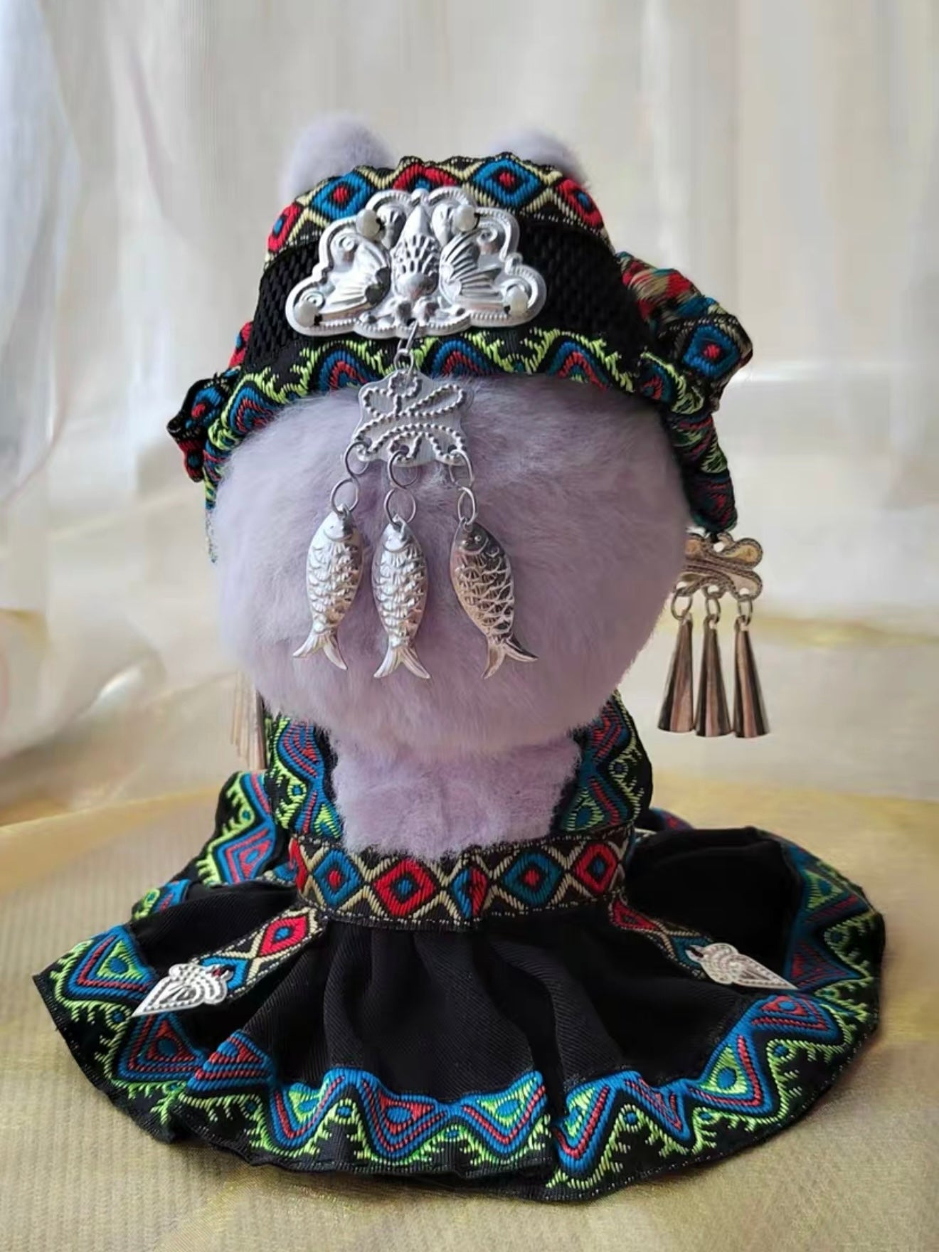 17cm Labubu Plush Doll Traditional Costume – Guangxi Zhuang Ethnic