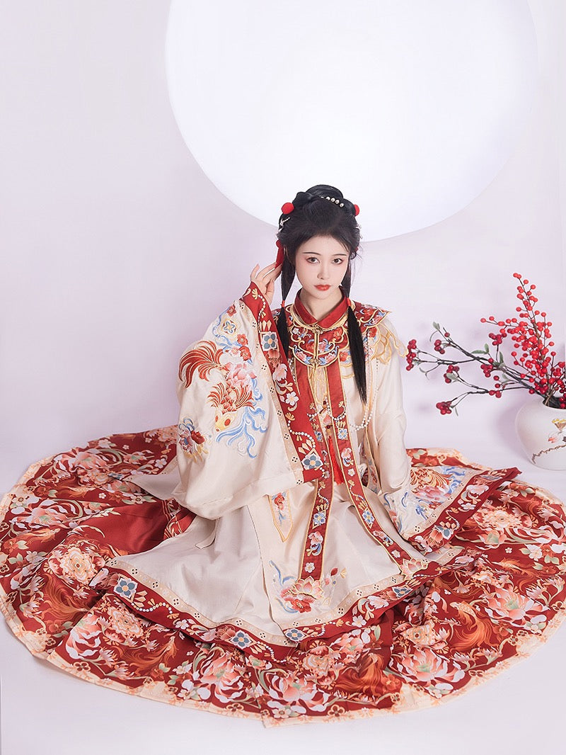 Ming Dynasty Hanfu, Robe, Bridal, Mamianqun, Nixi